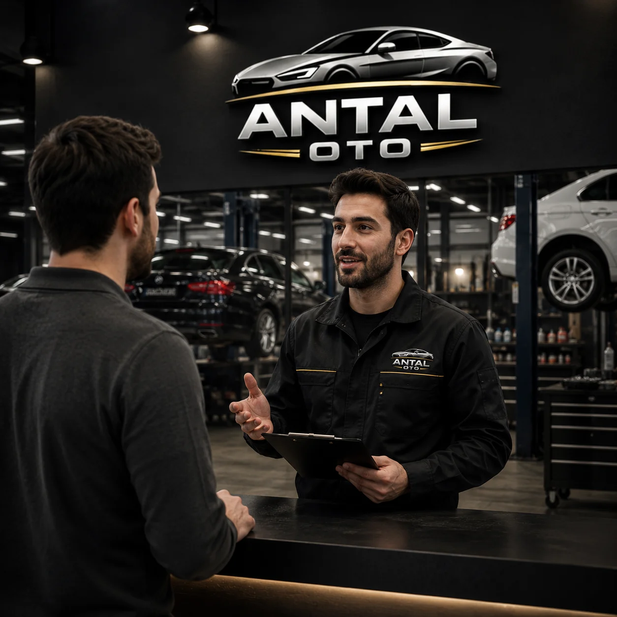 Antal Otomotiv teknisyeni araca müdahale ederken